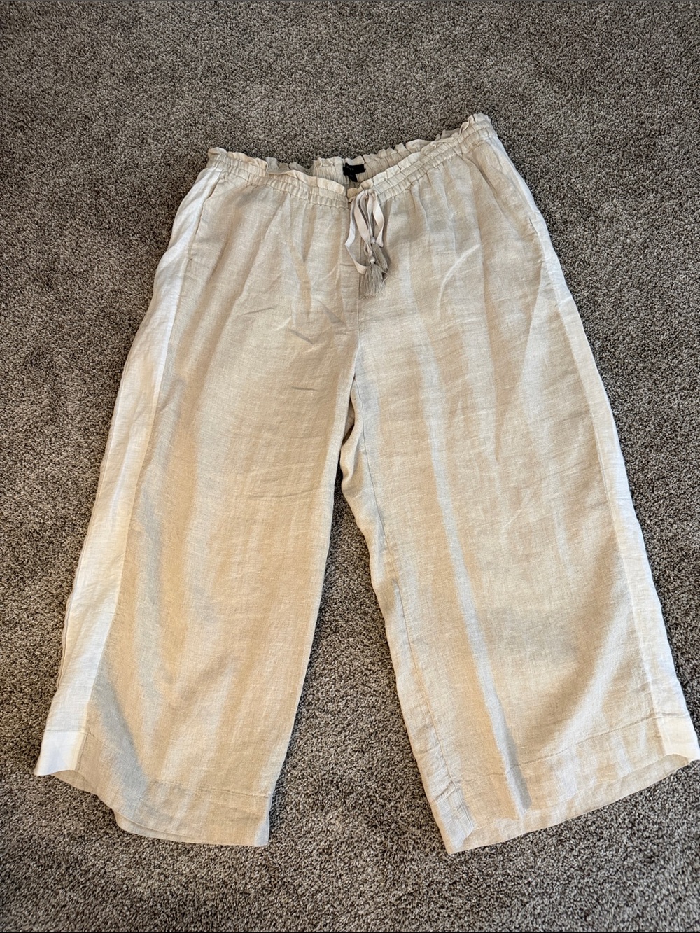 Women’s  Drawstring Linen Blend Chinos in Light Beige - J Crew